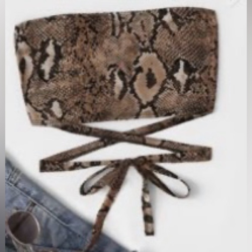 Snakeskin Print Cropped tube top
